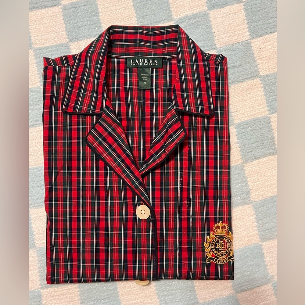 Ralph Lauren Red and Black Casual Button Down Shirt